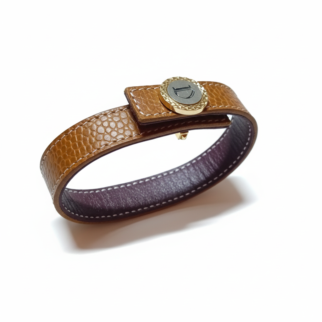 Bracelet doré croco construction intérieure