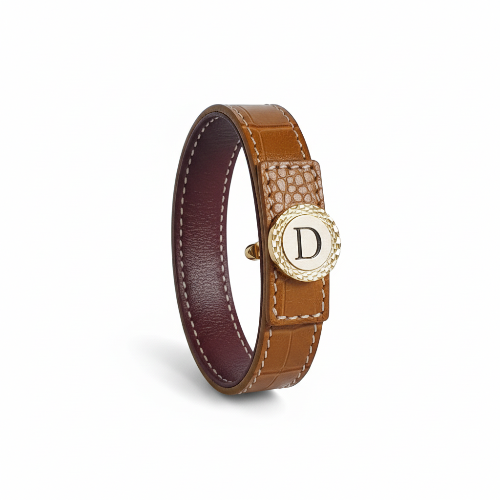 Bracelet doré croco empilé