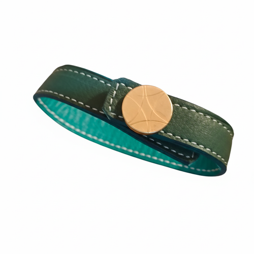 Bracelet vert forêt intérieur turquoise