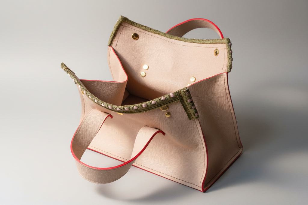 Sac Sauterelle Beige Tranches Rouges