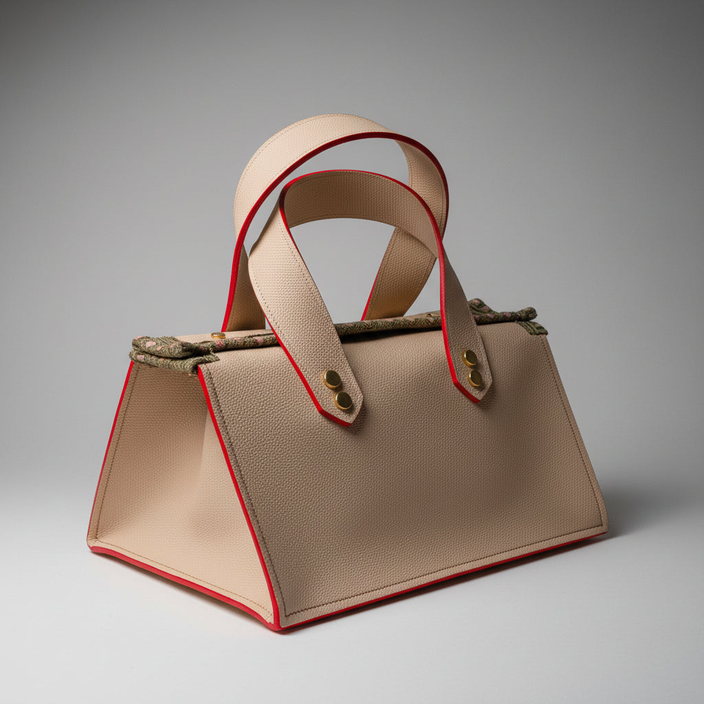 Sac Sauterelle Beige Tranches Rouges