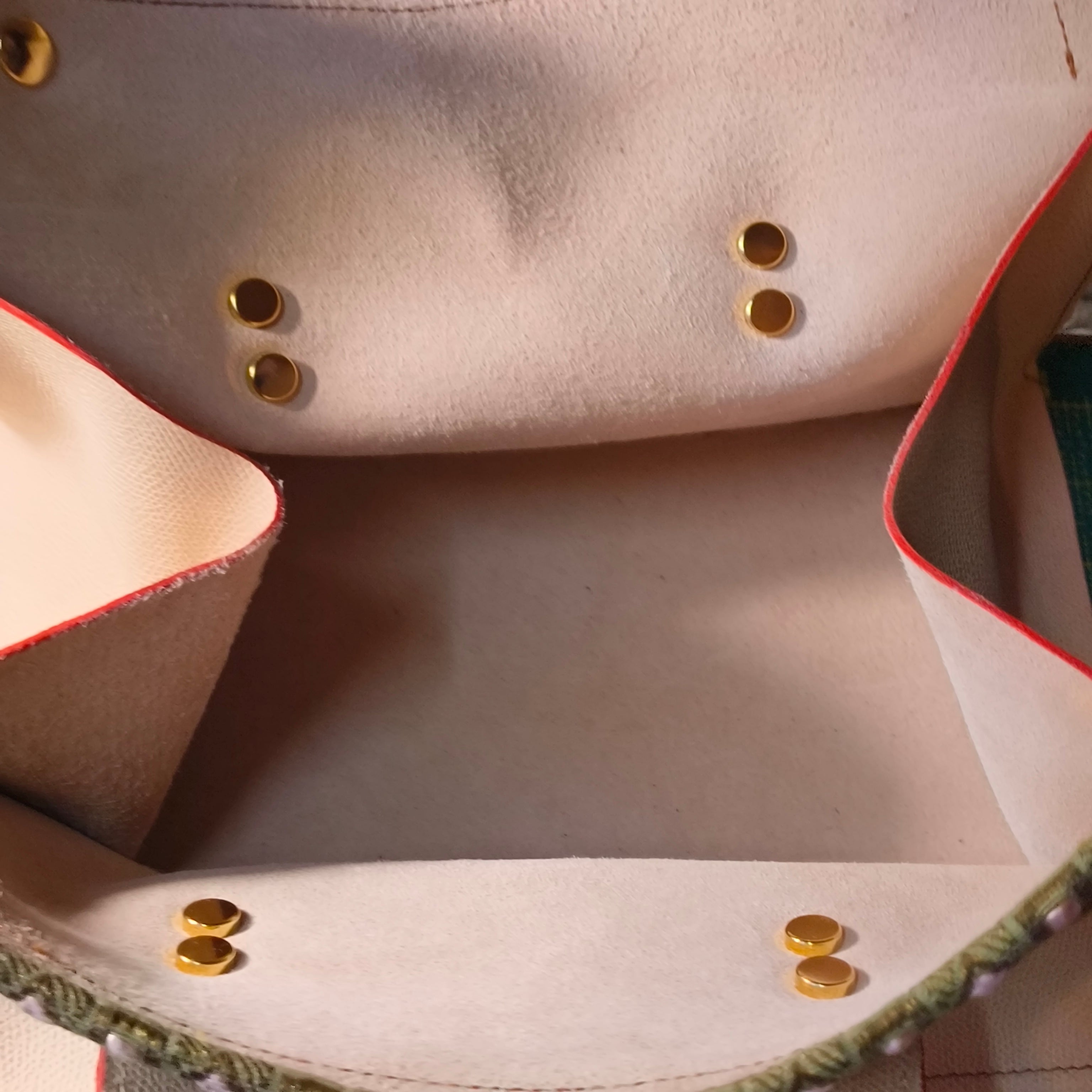 Sac Sauterelle Beige Tranches Rouges