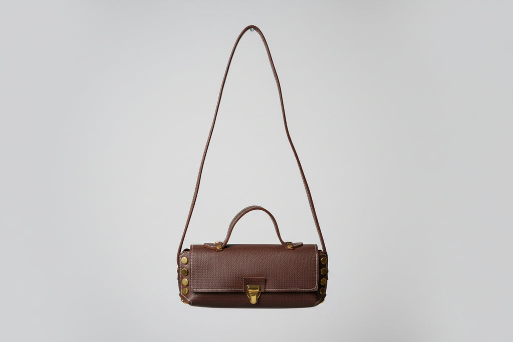 Sac à rivets grainé marron