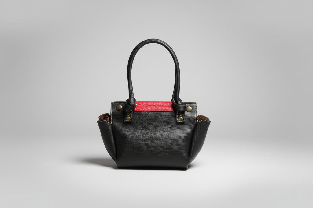 Sac Goyave en Cuir de Veau Grainé Marron Chocolat