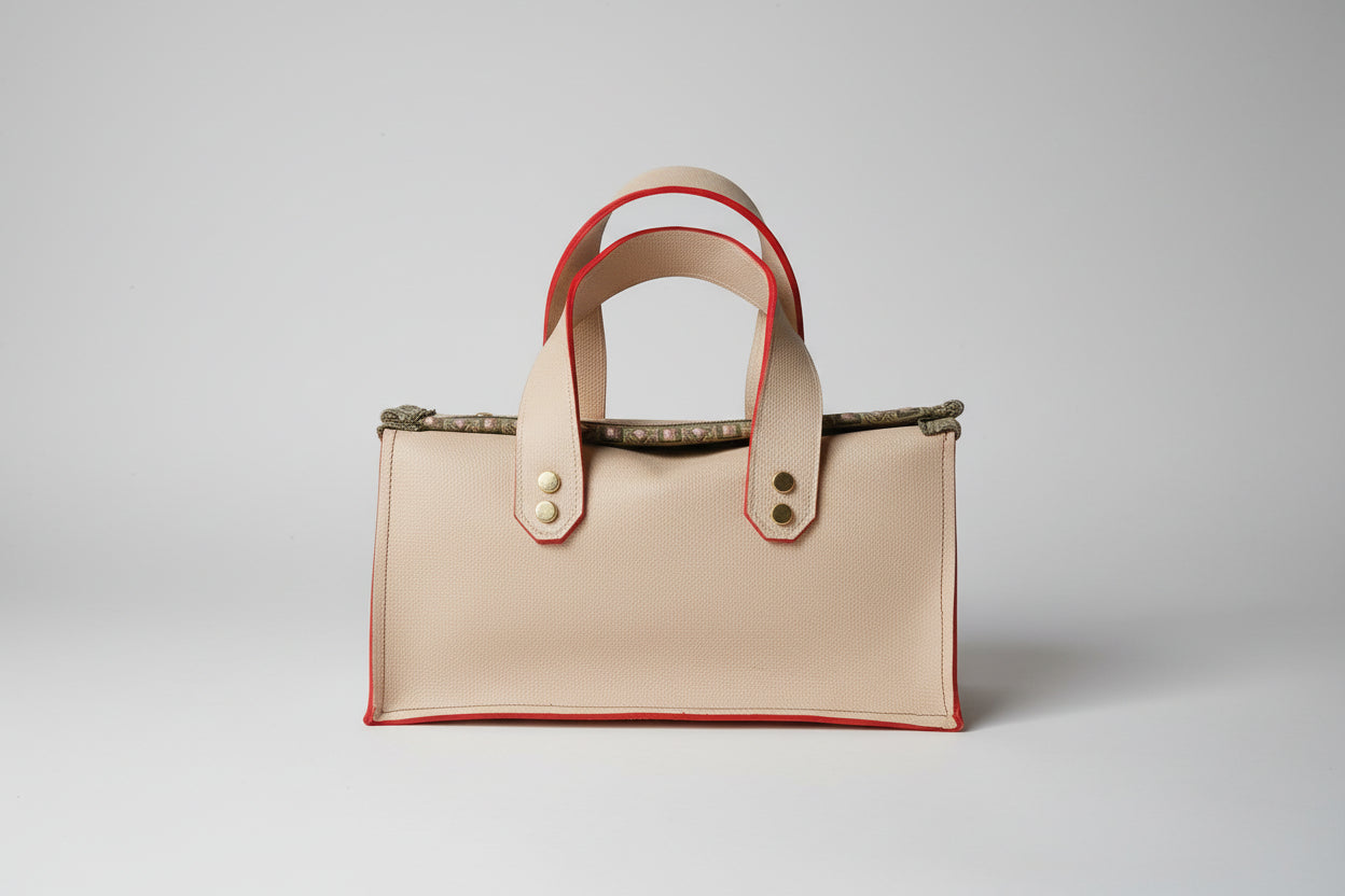 Sac Sauterelle Beige Tranches Rouges