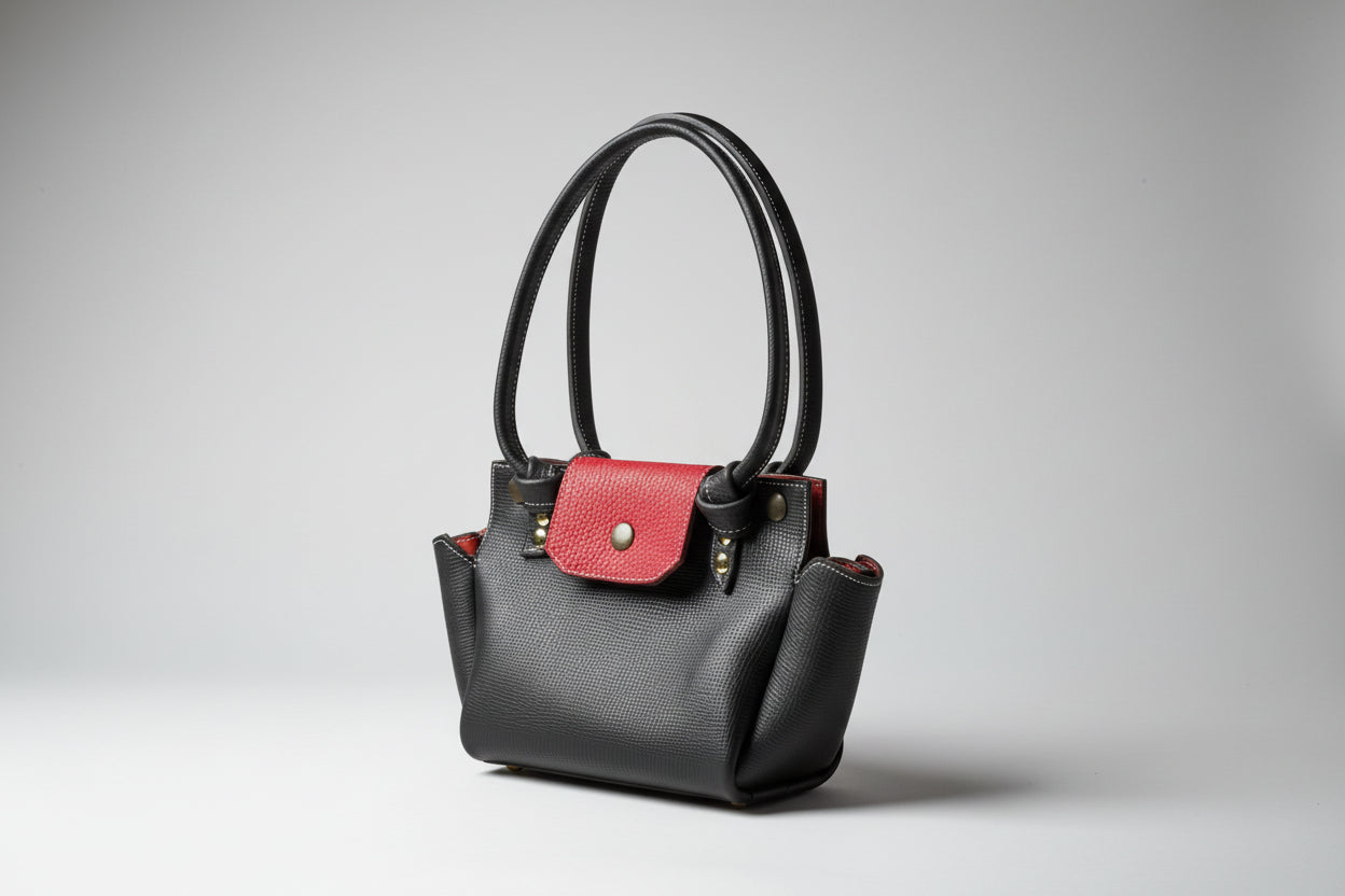 Sac Goyave en Cuir de Veau Grainé Marron Chocolat