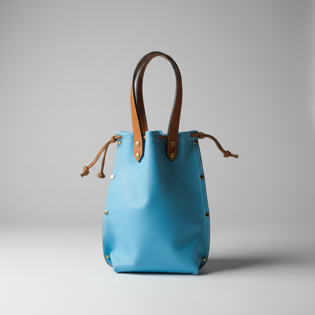 Sac Liane bleu ciel - Fond gris